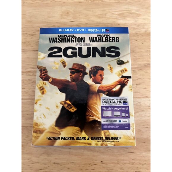 2 Guns Blu-Ray DVD Digital HD Action Movie 2013 Mark Wahlberg Denzel New Sealed - Picture 1 of 4